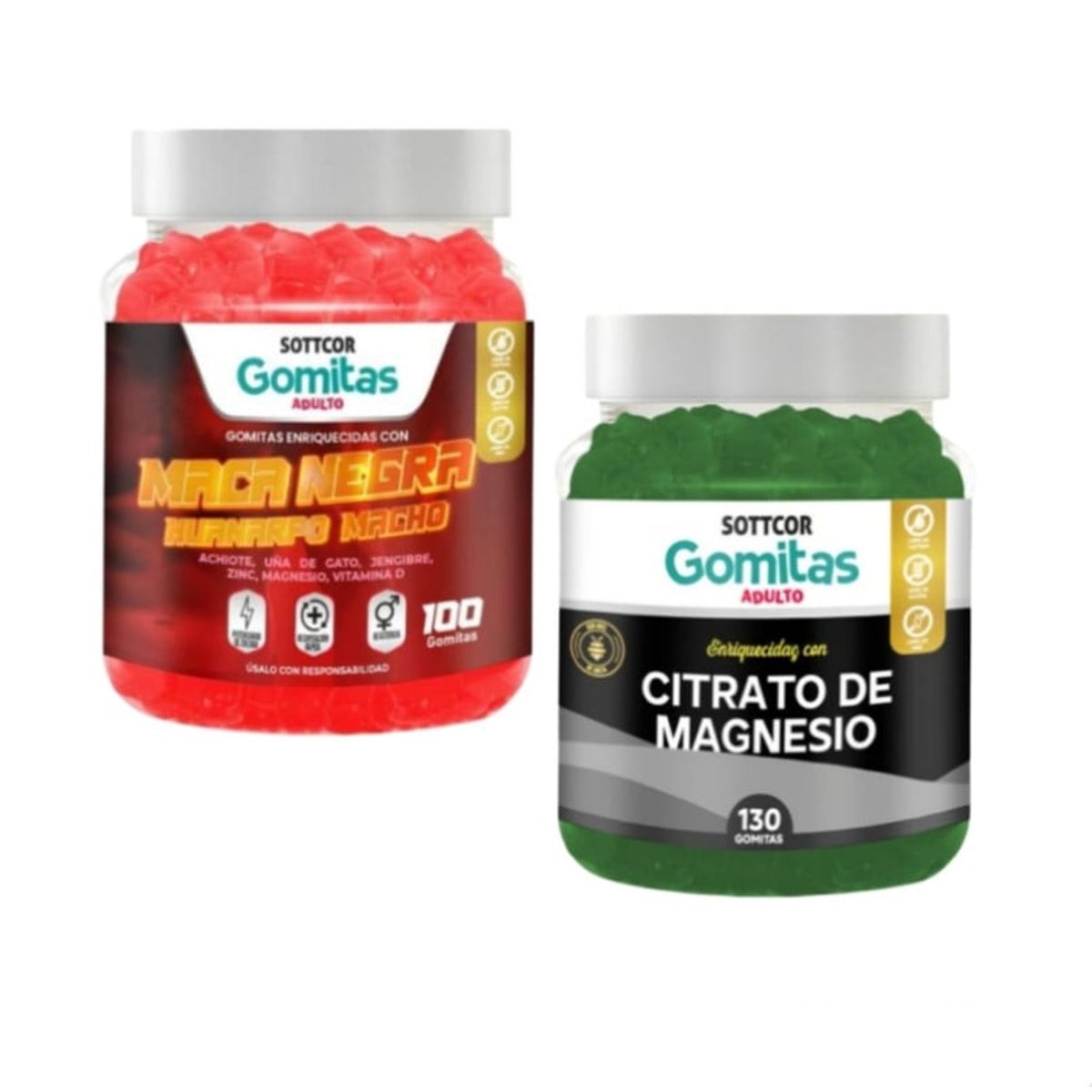 GENERICO - GOMITAS DE CITRATO DE MAGNESIO + MACA NEGRA HUANARPO MACHO SOTTCOR X2