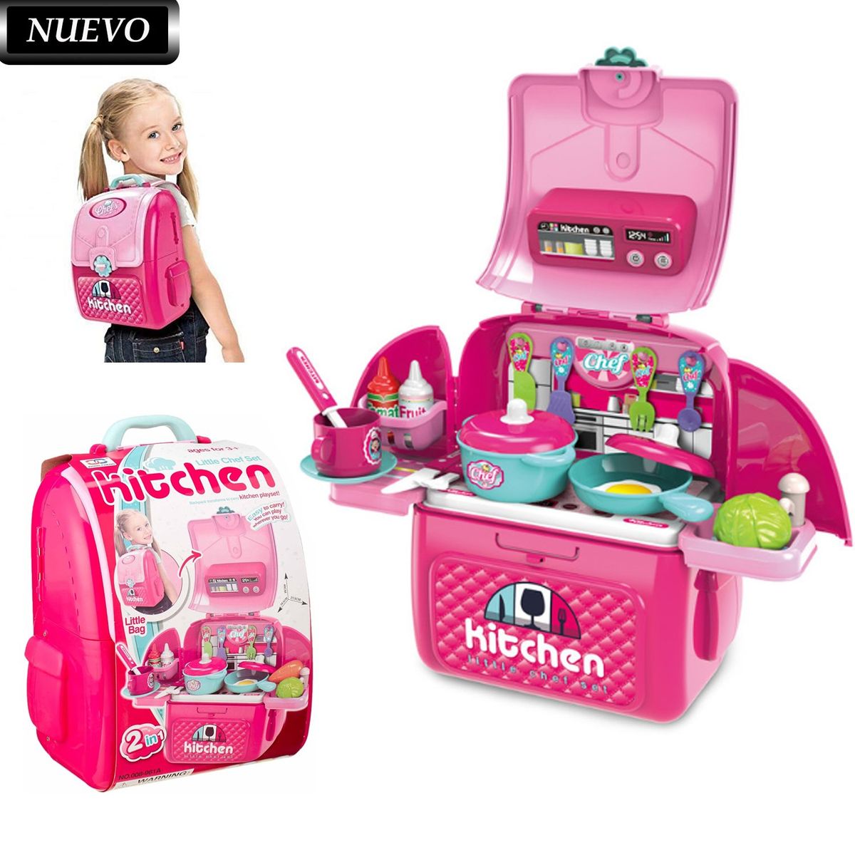 GENERICO - Juguete Set de Cocina Mochila 2 en 1 008-961A