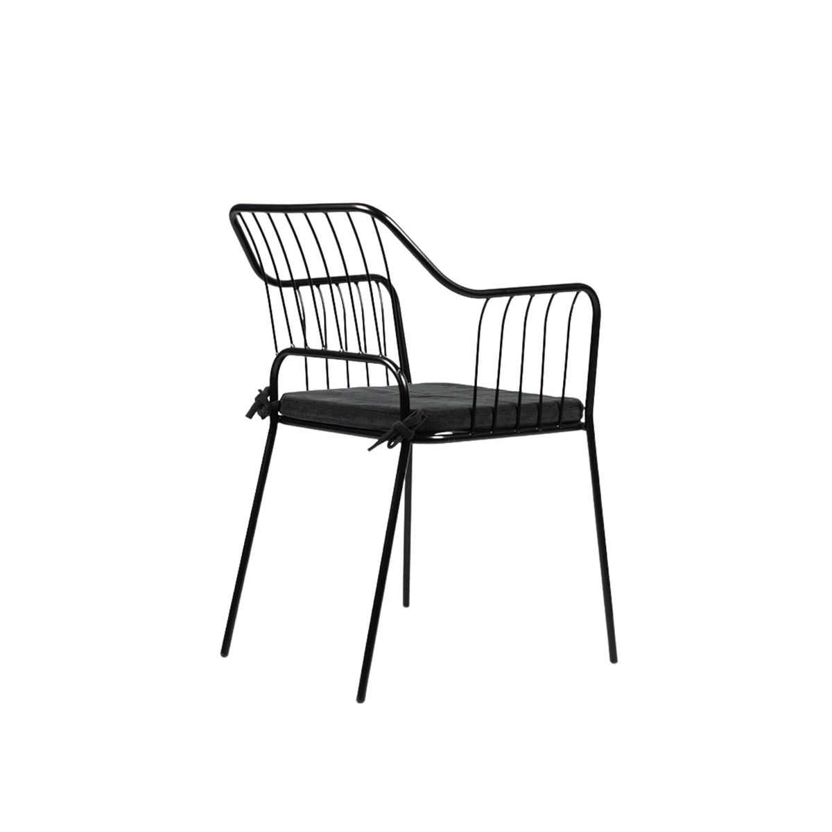 NIHM - Silla Comedor de Metal Mucuchie Negro