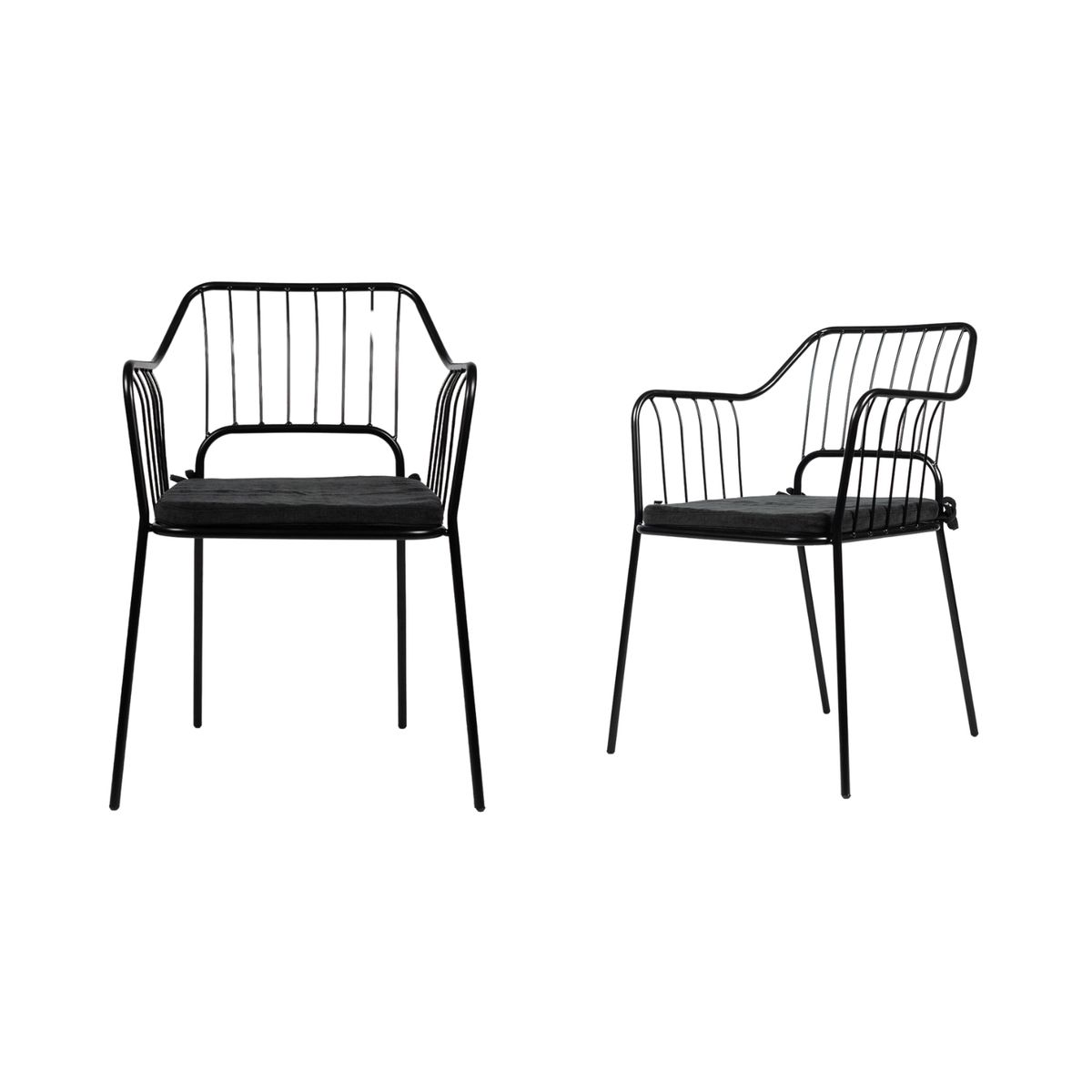 NIHM - Silla Comedor de Metal Mucuchie Negro