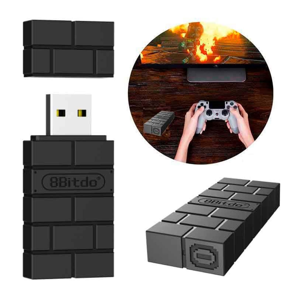8BITDO - Adaptador 8Bitdo Inalámbrico Bluetooth Negro