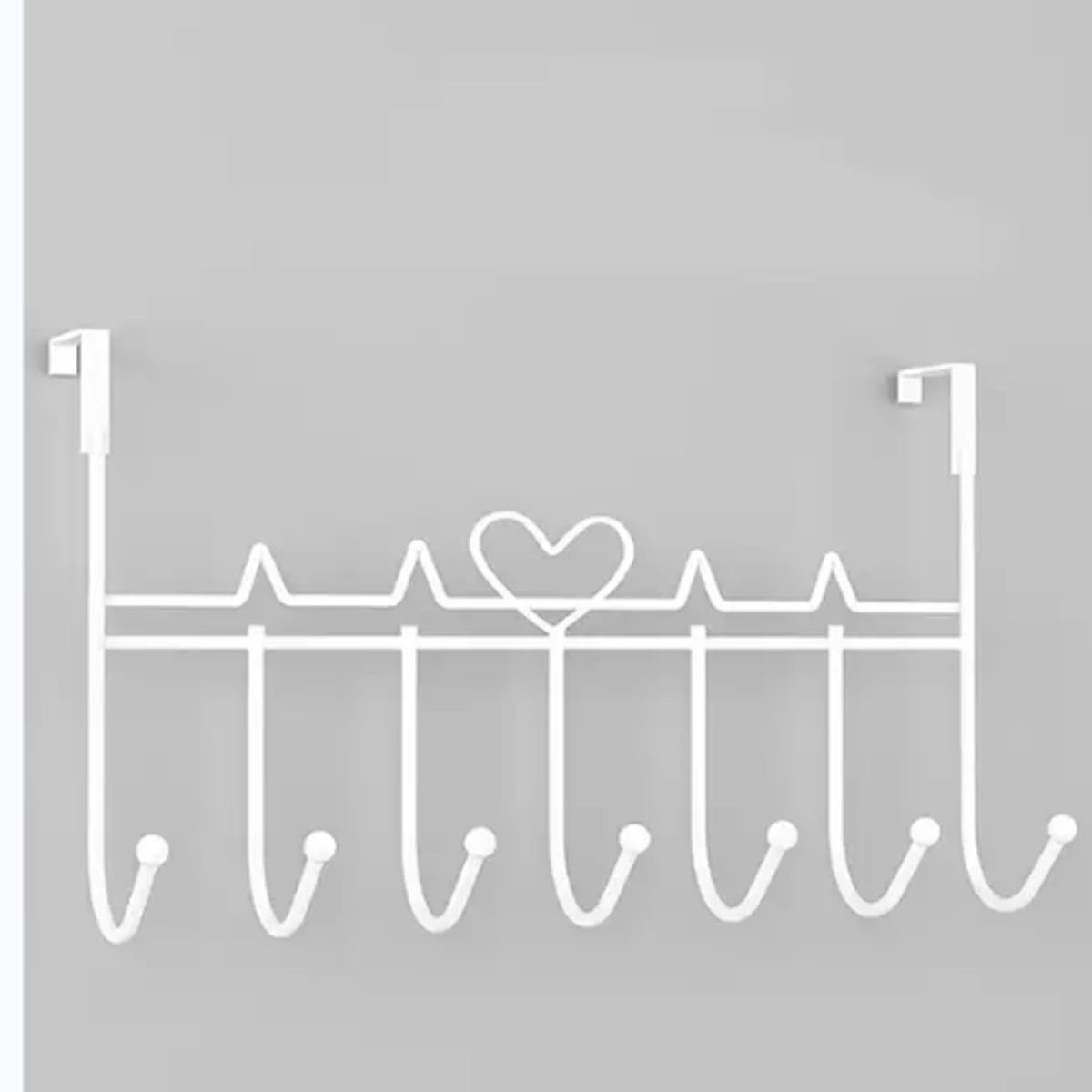 GENERICO - Colgante Para Puerta De Metal Perchero De 7 Ganchos Blanco (P7-C)