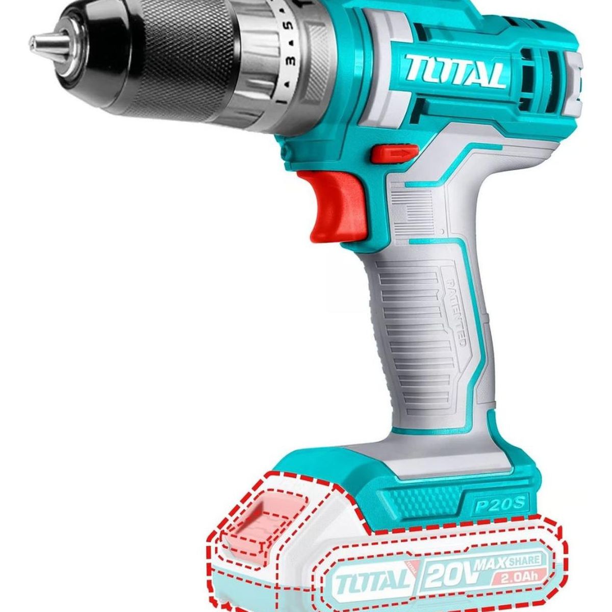 TOTAL TOOLS - Taladro Percutor Atornillador 12 20v TIDLI201455 Total