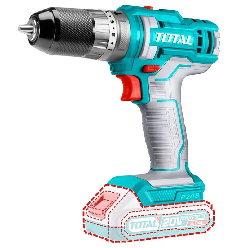 TOTAL TOOLS - Taladro Percutor Atornillador 12 20v TIDLI201455 Total