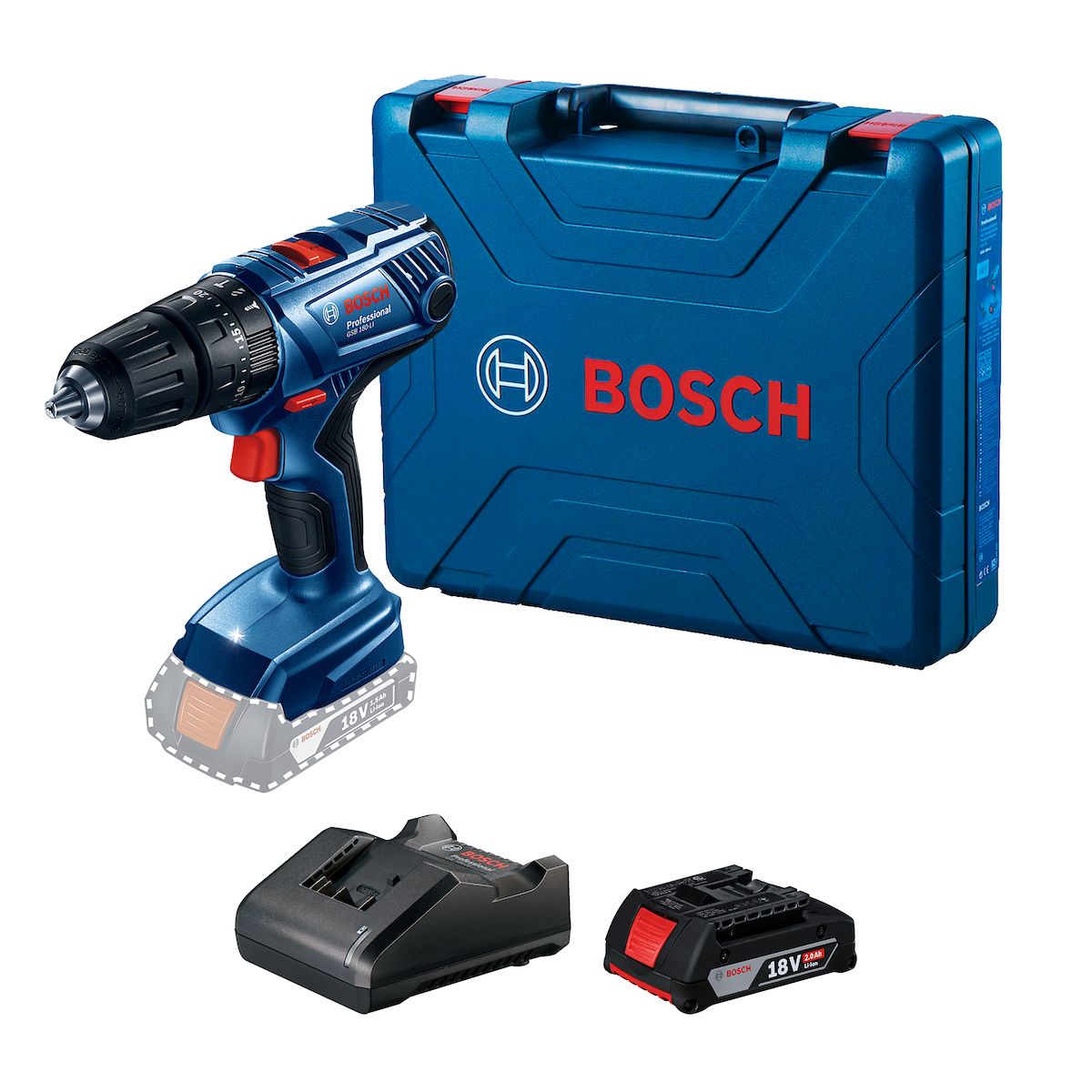 BOSCH - Taladro Atornillador Inalám. Bosch Gsr 180 Li + 1 Bat Y Carg