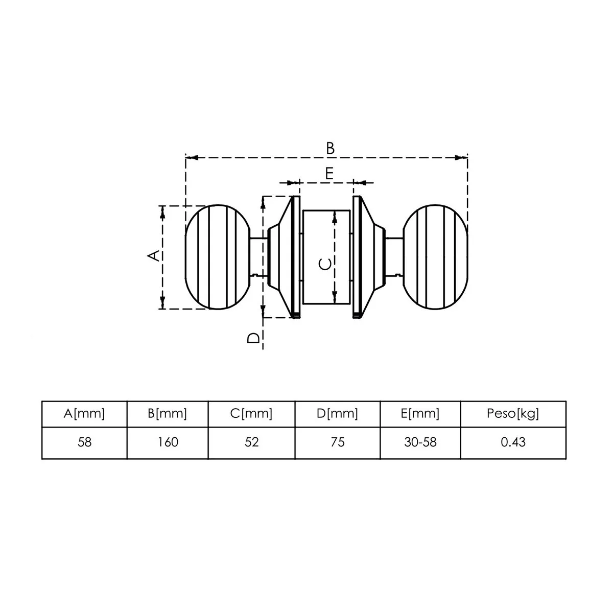 VISALOCK - Pomo Baño Plateado 626 Visalock by Cisa