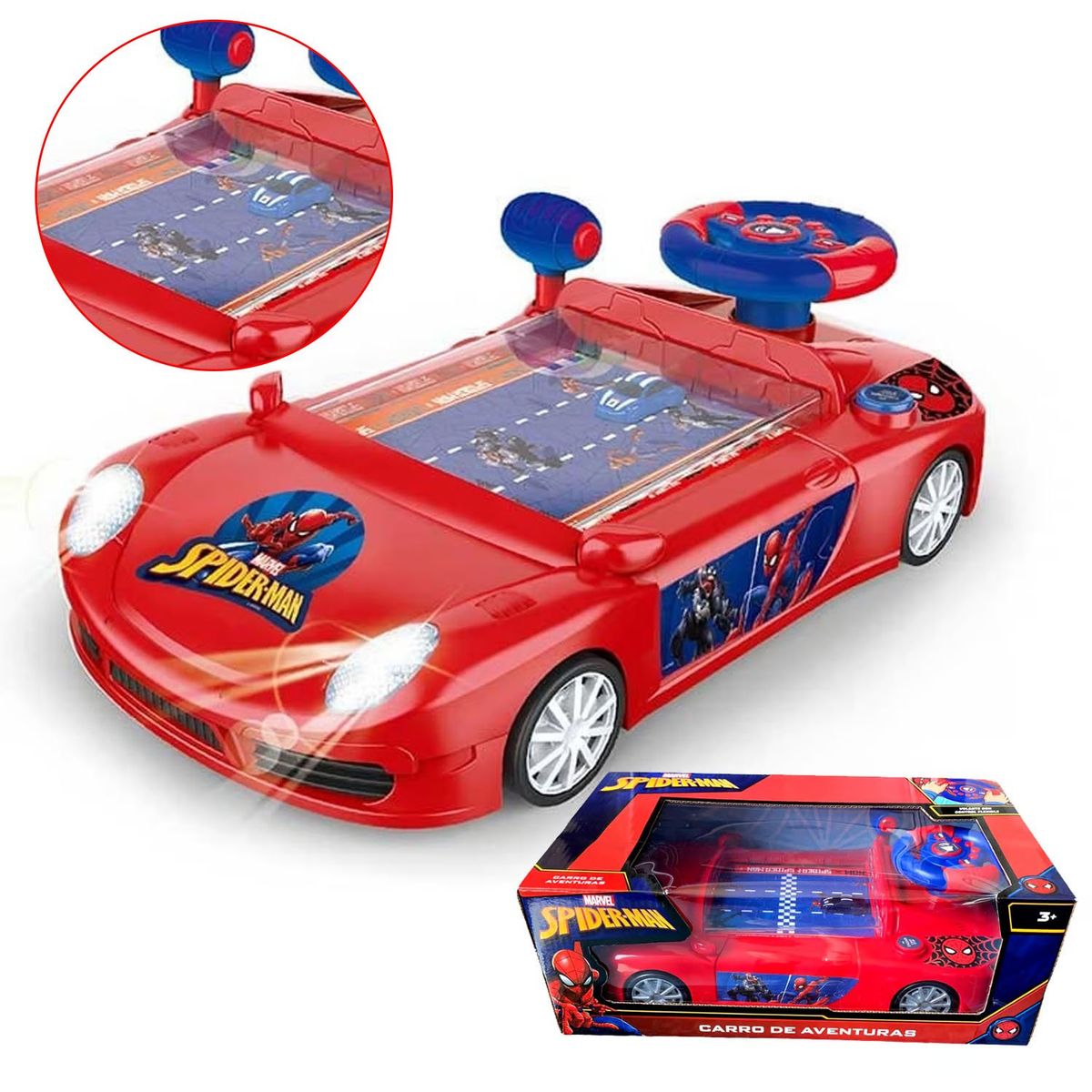 MARVEL - Carro Auto de Carrera Consola SPIDERMAN con Sonido