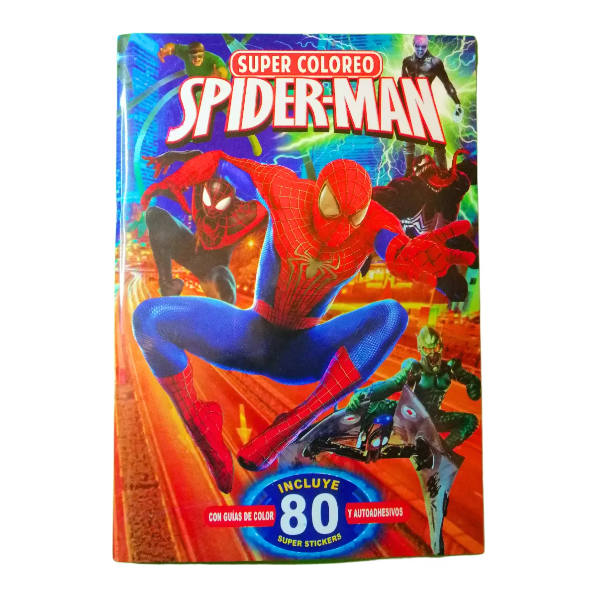 GENERICO - Libro para colorear - Spiderman con 80 stickers incluidos