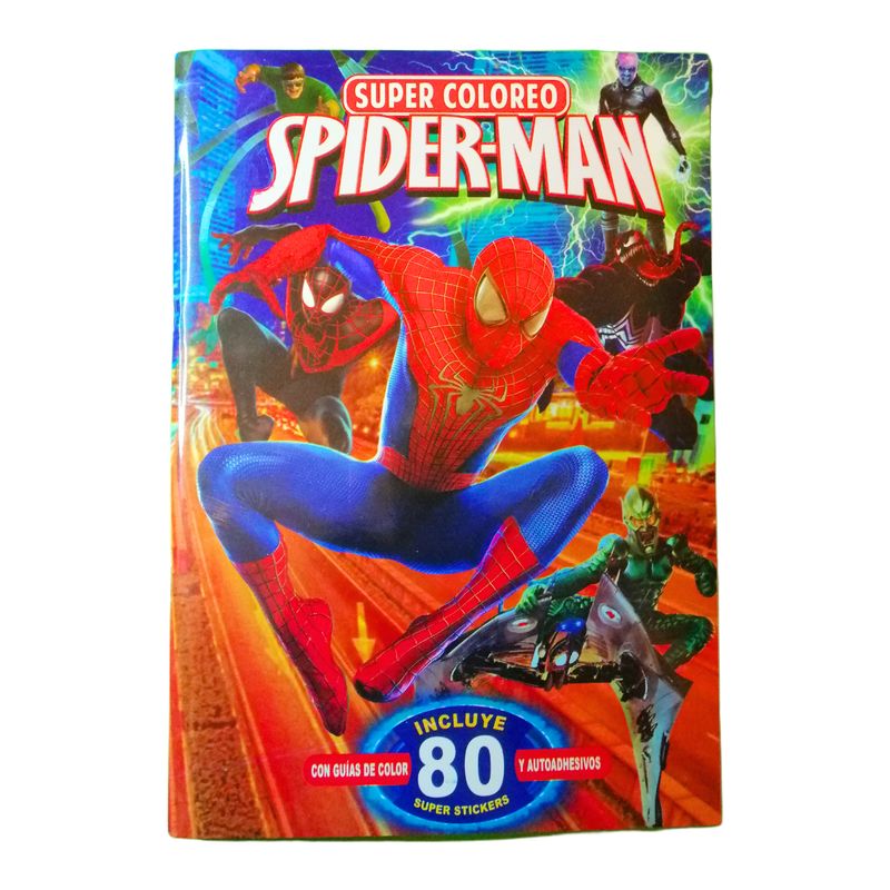 GENERICO - Libro para colorear - Spiderman con 80 stickers incluidos
