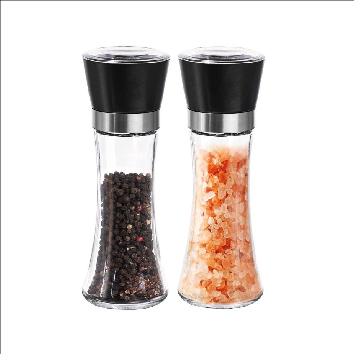 S&T - Molinillo de especias 200ml vidrio transparente JH-304P