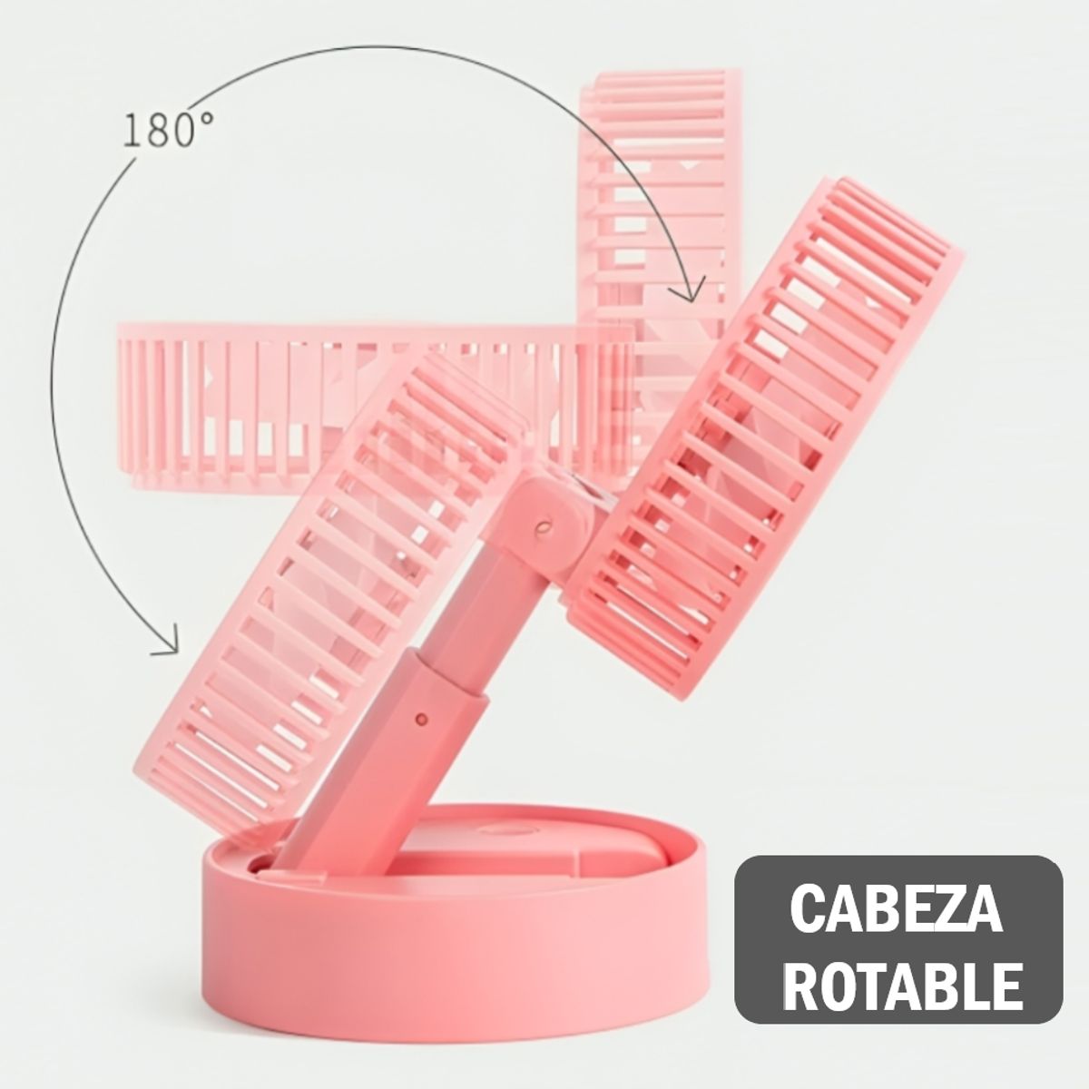 GENERICO - Ventilador portátil de escritorio con conexión USB - color rosa