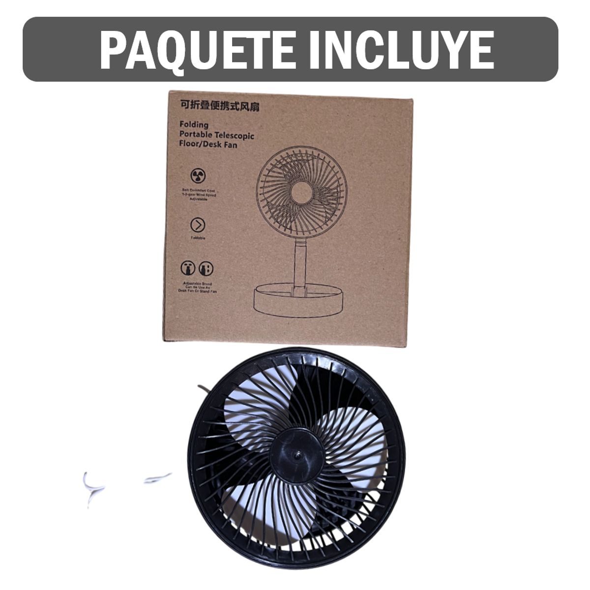 GENERICO - Ventilador portátil negro de escritorio con conexión USB