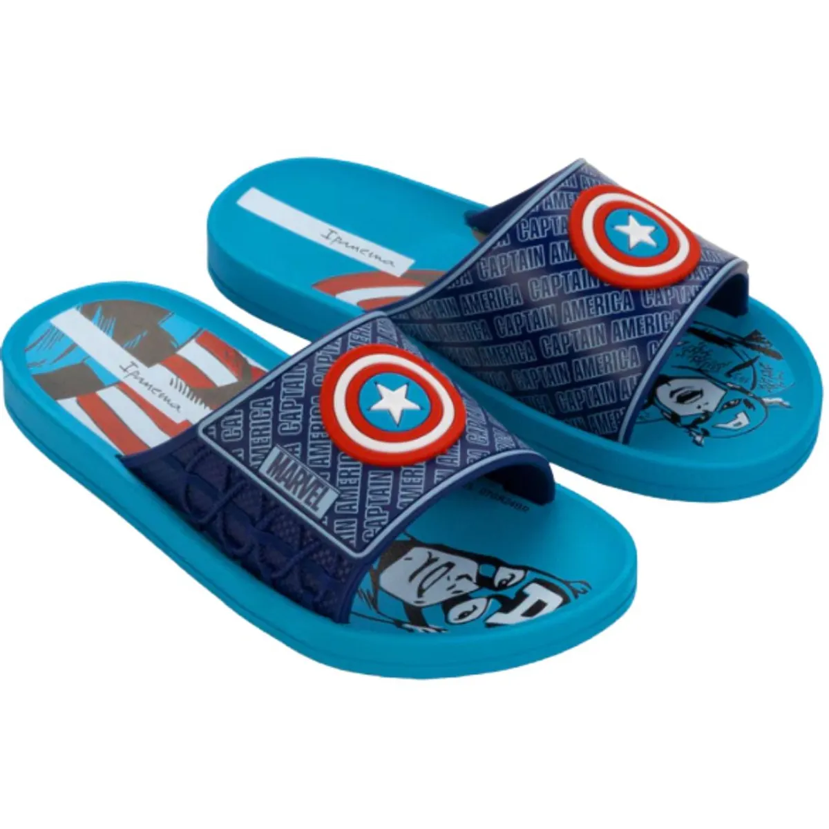 MARVEL - Sandalias Deluxe Capitan America Celeste Niño