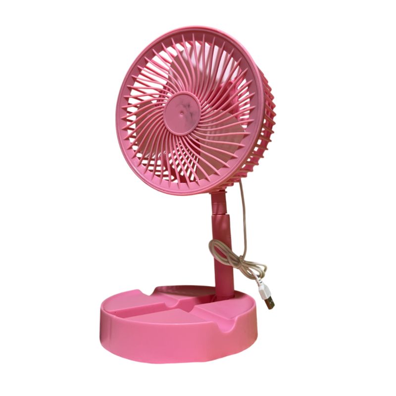 GENERICO - Ventilador portátil rosa de escritorio con conexión USB