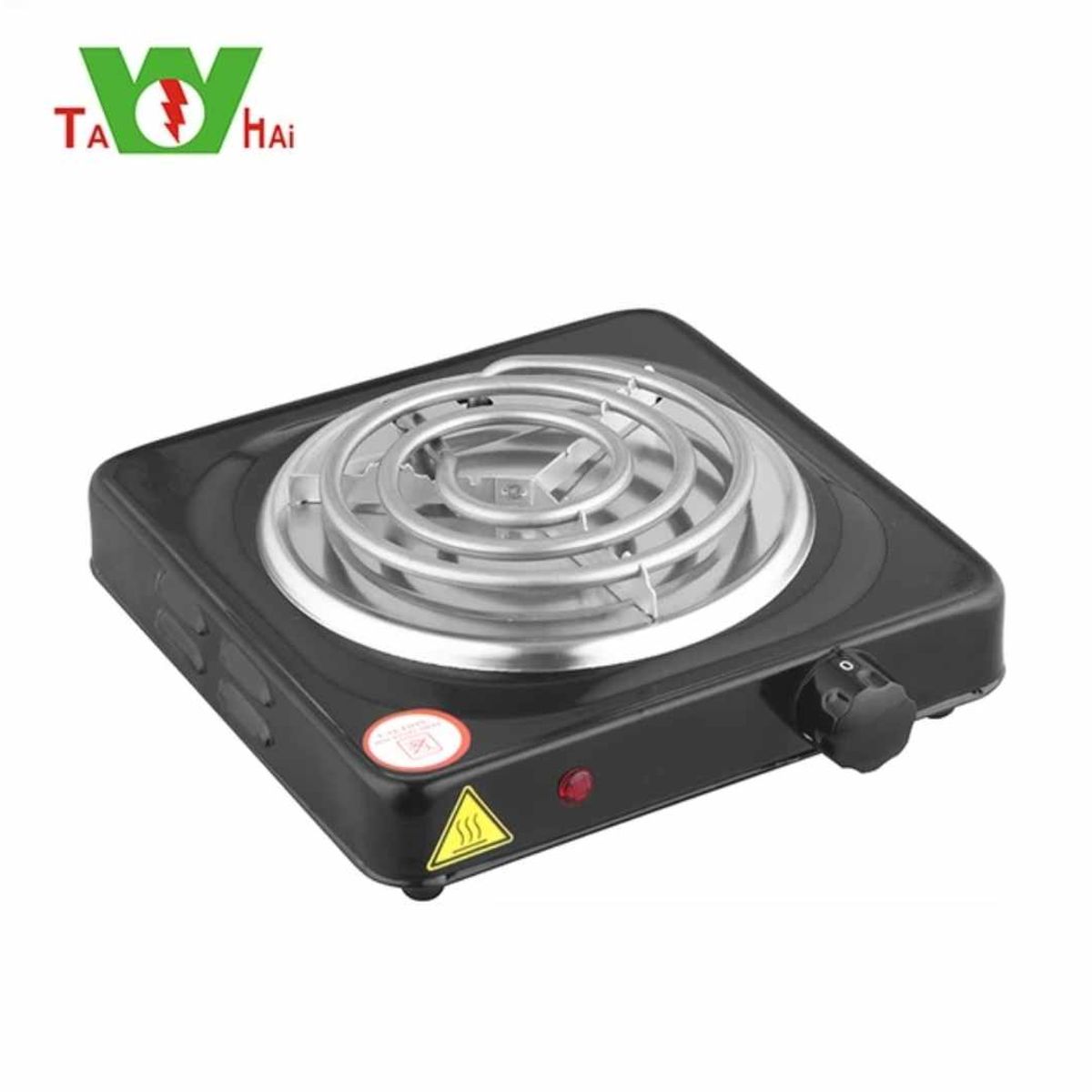 GENERICO - Cocina Electrica Forma Aspiral 1 Hornilla Negro Portatil Elegante