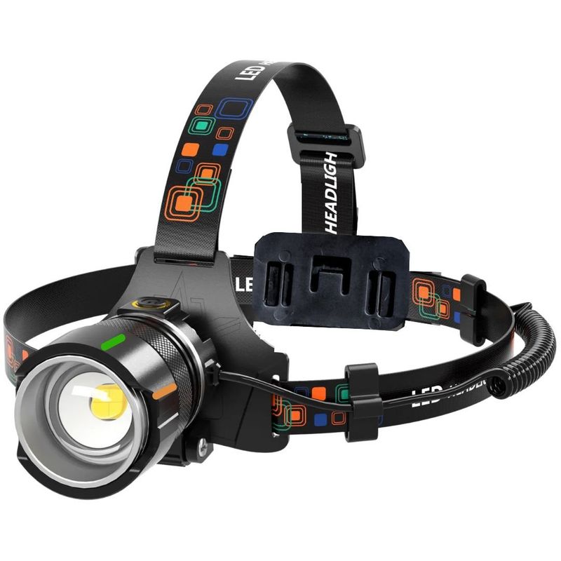 LIDIMI - Linterna Led de Cabeza LIDIMI Luz Fuerte Frontal con Zoom LD-L1312C