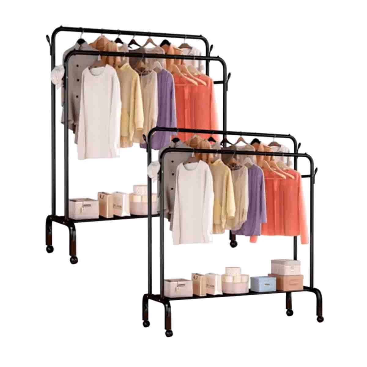 GENERICO - Estante Compacto de 2 Niveles 40kg Negro Y+Regalo Stickers