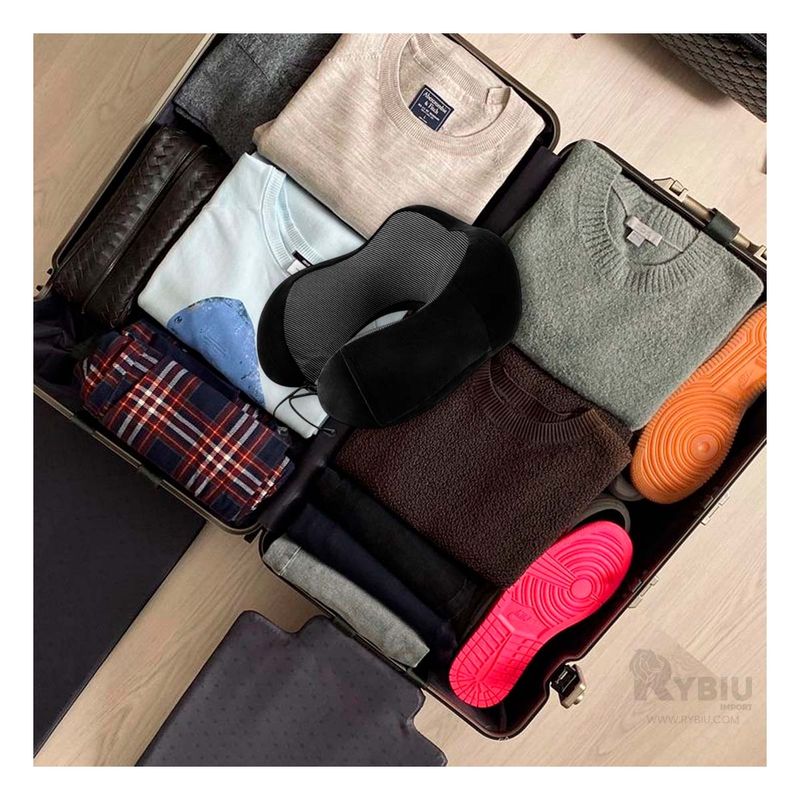 RYBIU IMPORT - Cojin Util y Relajador en Color Negro Y+Gift MiniAgenda