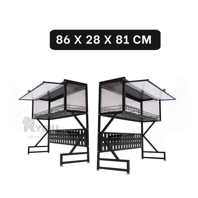 RYBIU IMPORT - Soporte con Armario Superior Color Negro Y+Regalo Agendita