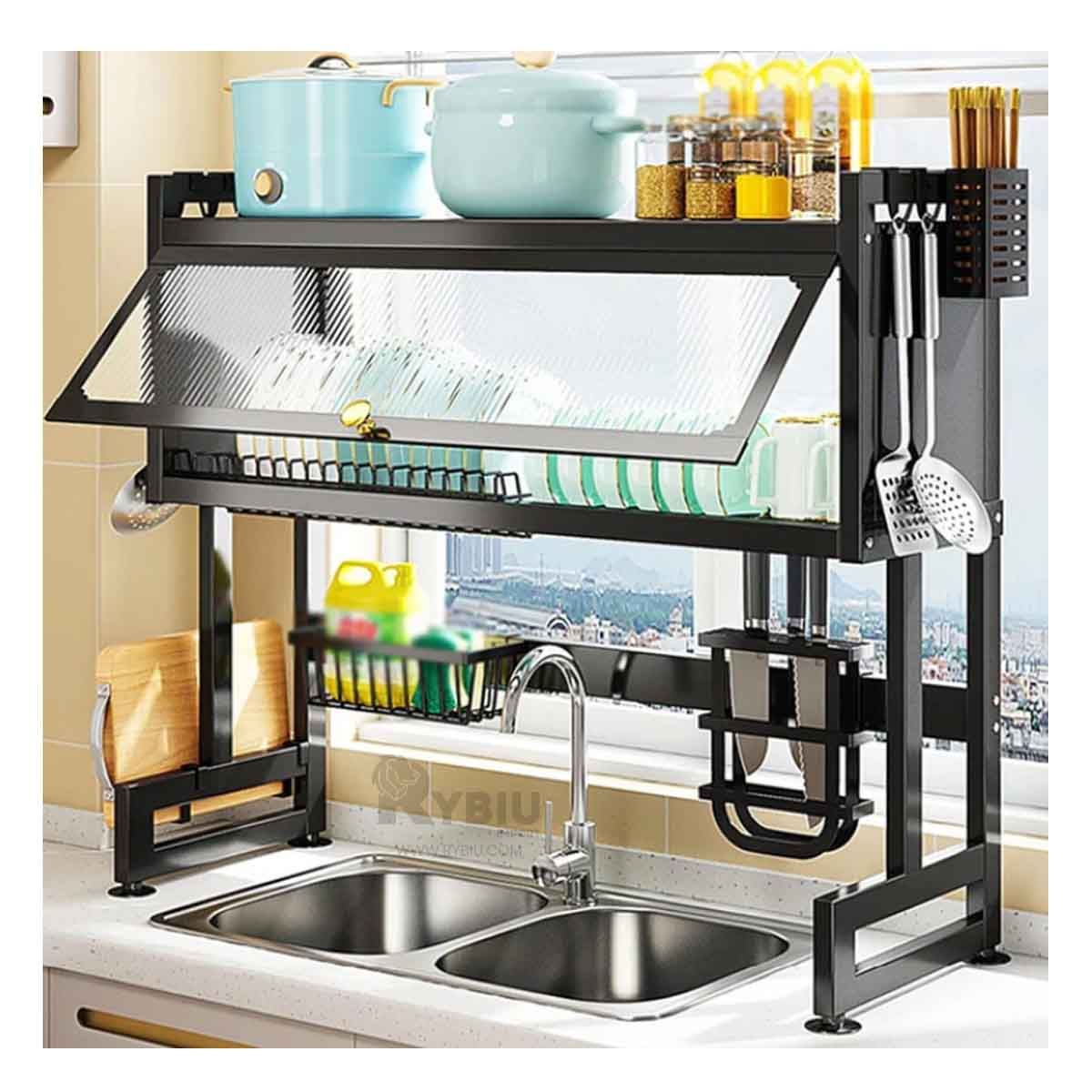 GENERICO - Escurridor Util de Platos en Color Negro Y+Papel de Regalo