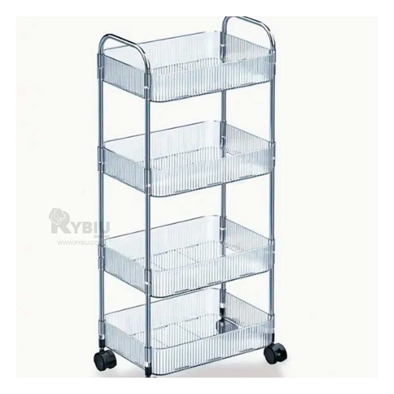 RYBIU IMPORT - Carrito con Asas Transparente de 4 Niveles Y+Regalo Agendita