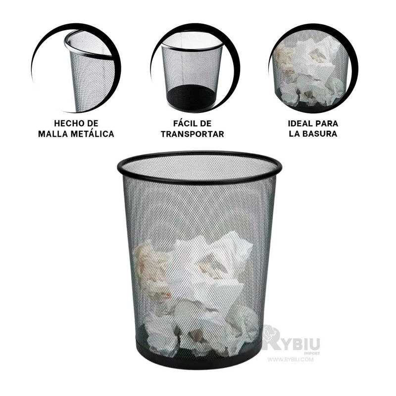 GENERICO - Cubo Portatil de Papeles en Negro Y+Ligas de Regalo