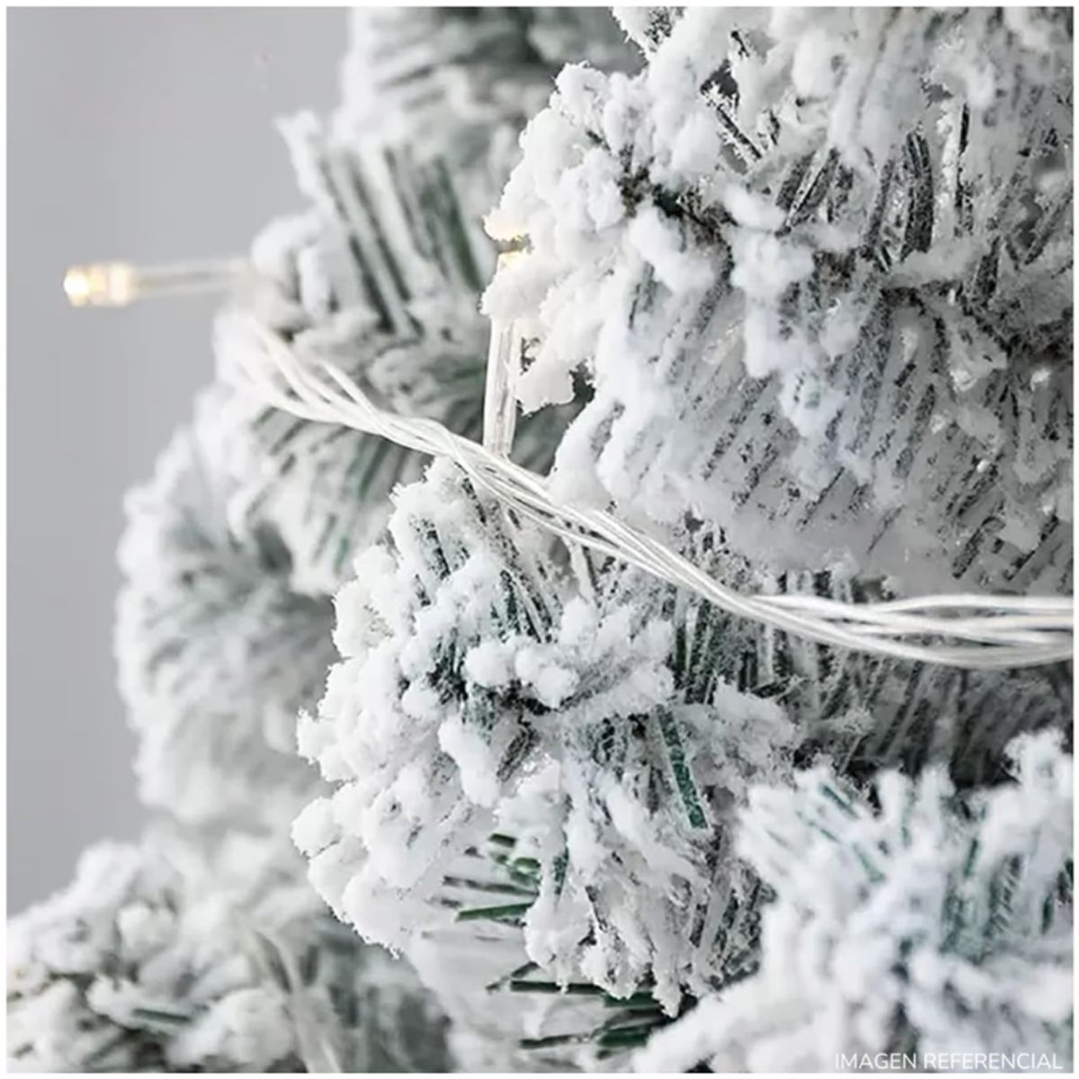 INSPIRA MARKET - Árbol de navidad NEVADO 150 cm con luces 200F calidas