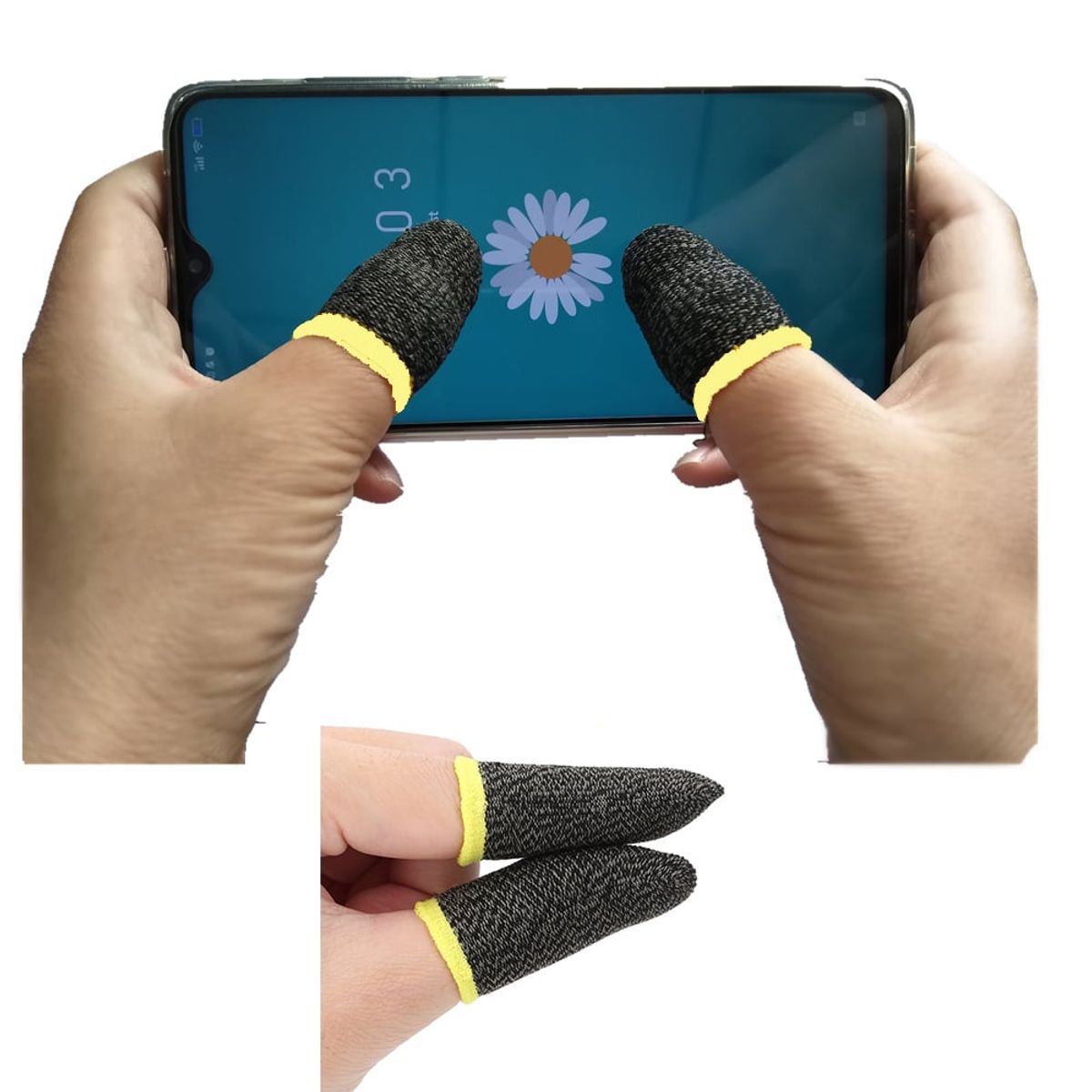 VARIOS - Guantes Gamer para dedo Disparador 2und Celular Tablet dedal Antisudor