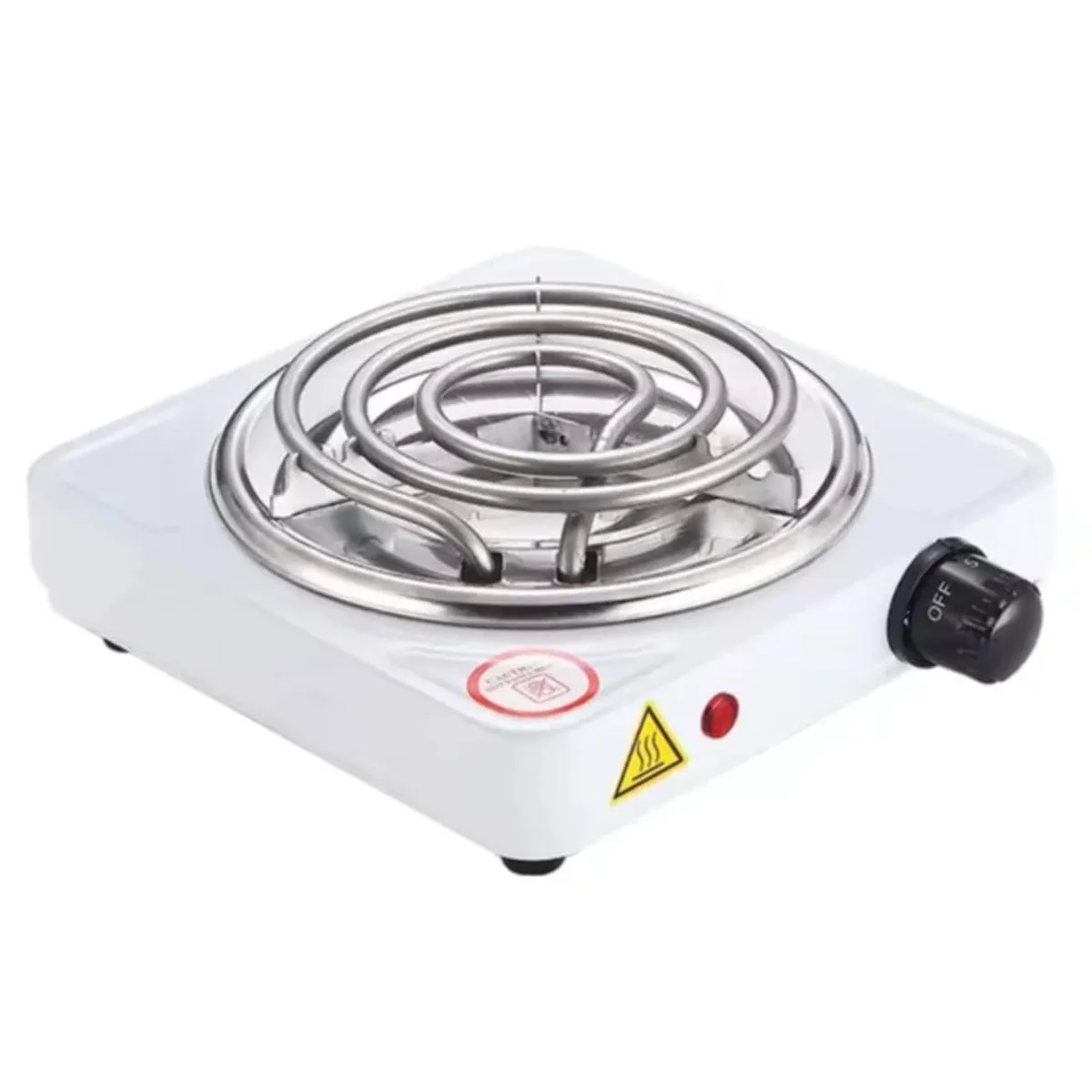 GENERICO - Cocina Electrica Forma Aspiral 1 Hornilla Blanco Portatil Elegante