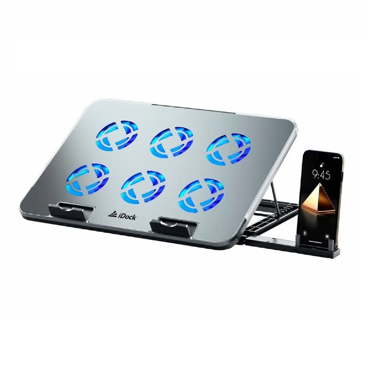 IDOCK - Cooler para Laptop Idock N8 Quantum RGB con 7 Niveles y 6 Ventiladores