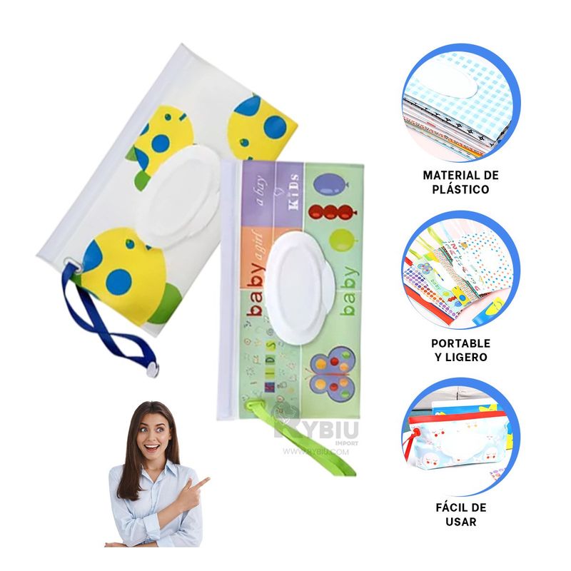 GENERICO - Bolsa para Conservar Toallitas Set 2 Y+Gift Stickers