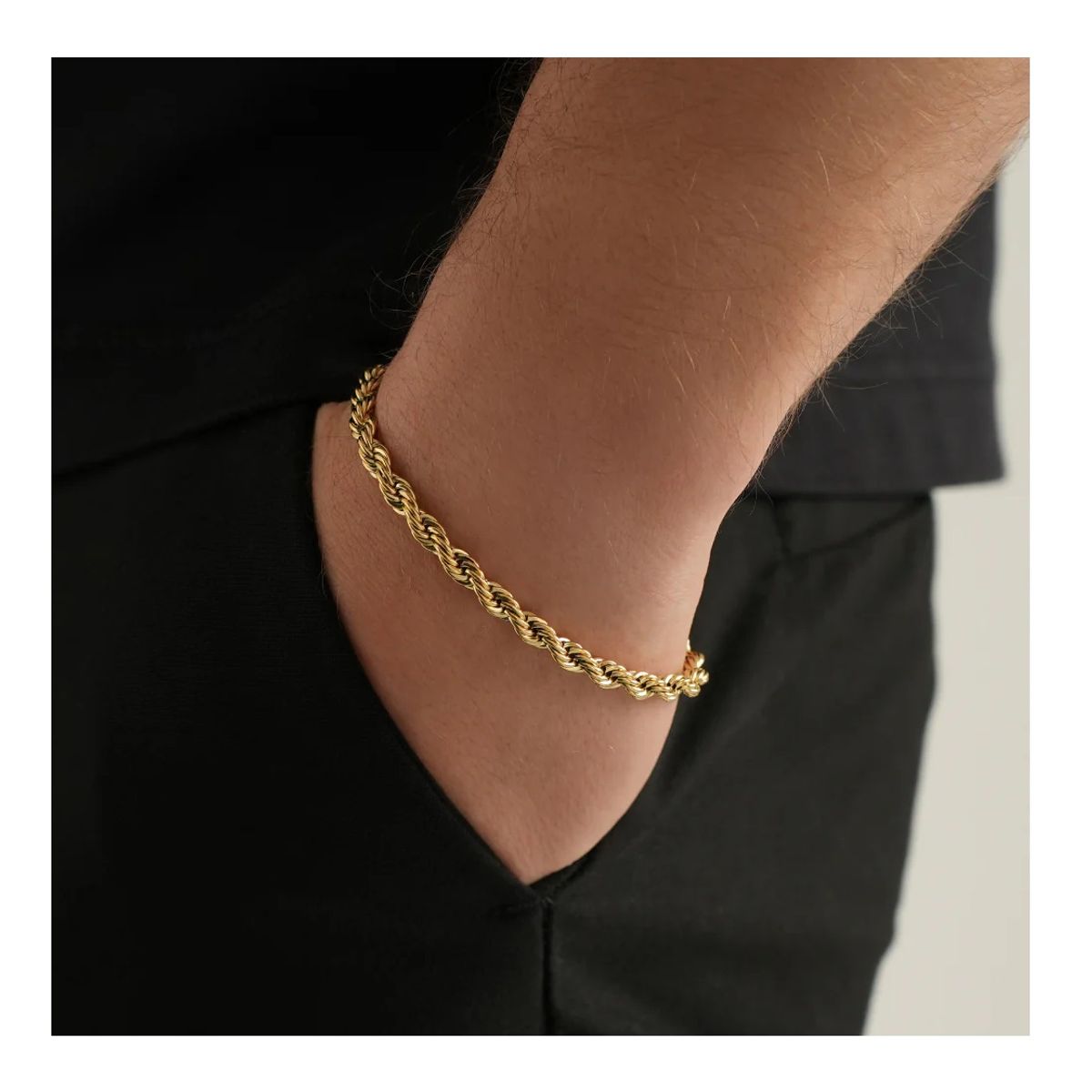 OEM - Collar Cruz + Pulsera Hombre Torcida Set Acero Inoxidable 316L x SAN VALENTIN