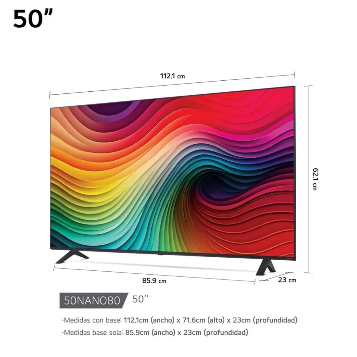 LG - TELEVISOR LG NANOCELL UHD 4K 50 SMART TV CON THINQ AI 50NANO80TSA 2024
