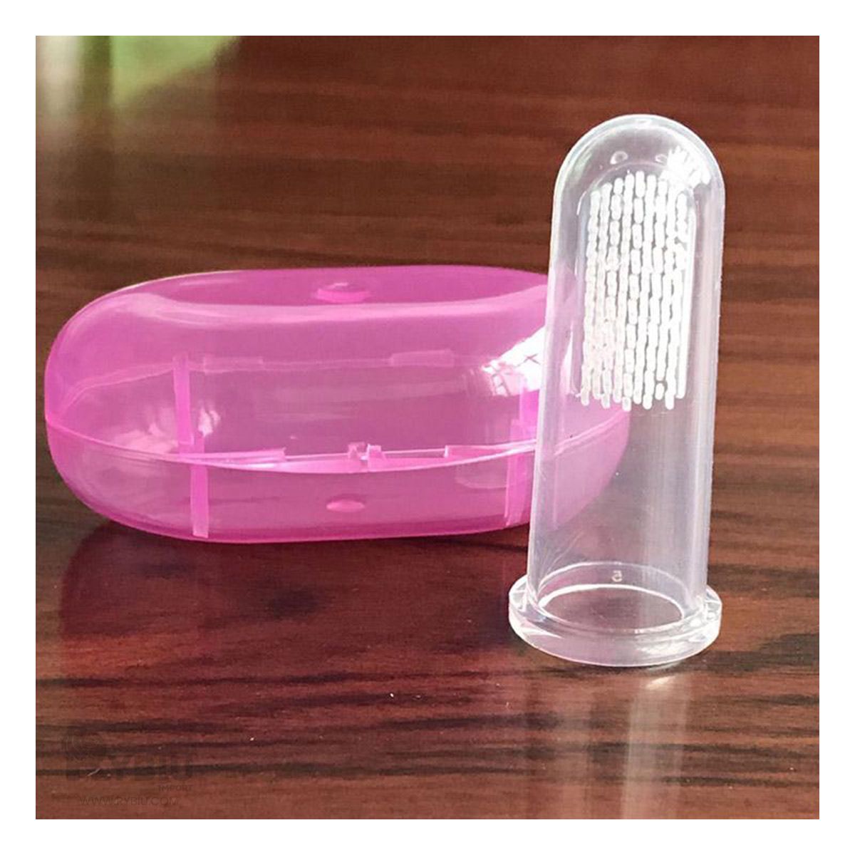 GENERICO - Cepillo para Bebe Tipo Dedal Rosado Y+Regalo Agendita