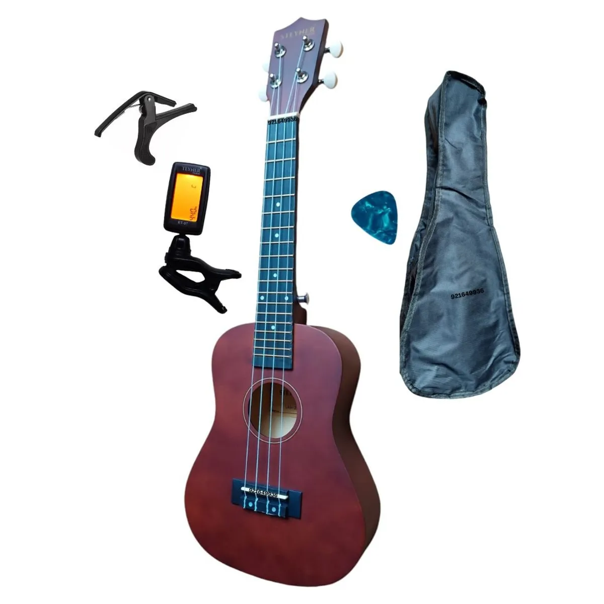 GENERICO - PACK DE UKELELE CONCIERTO COLOR VINO