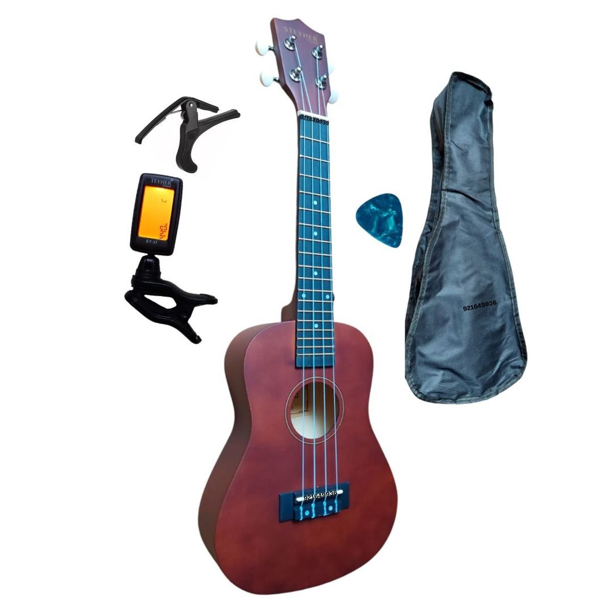 GENERICO - PACK DE UKELELE CONCIERTO COLOR VINO