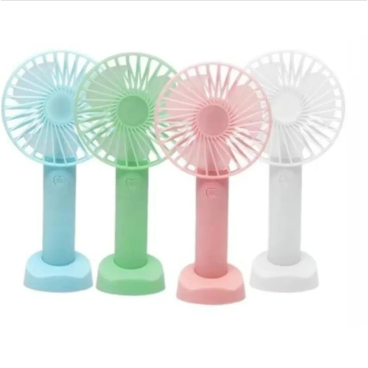 GENERICO - VENTILADOR DE MANO RECARGABLE SOPORTE BASE CELULAR COLORES