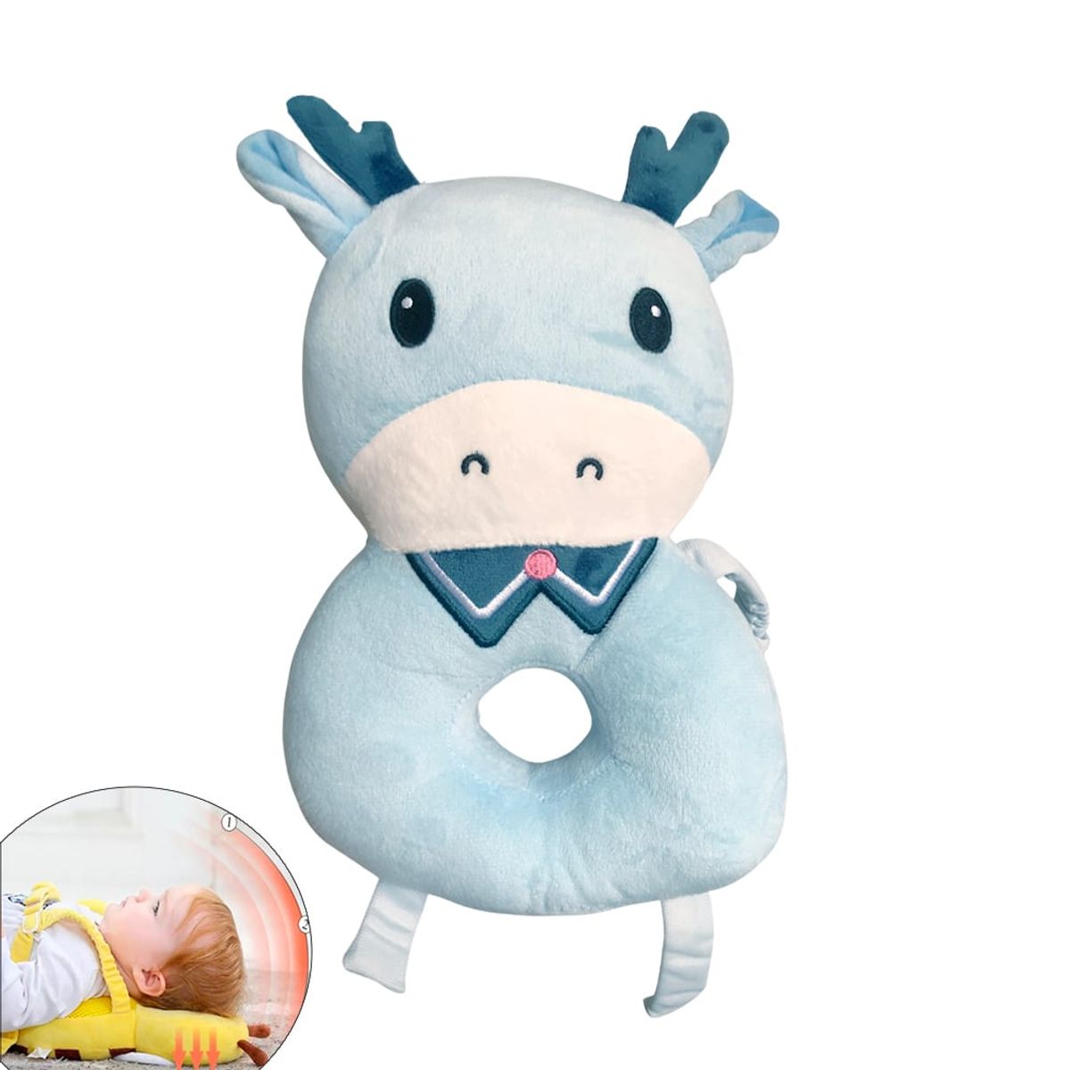 GENERICO - Protector anti caida reno carita celeste para bebe