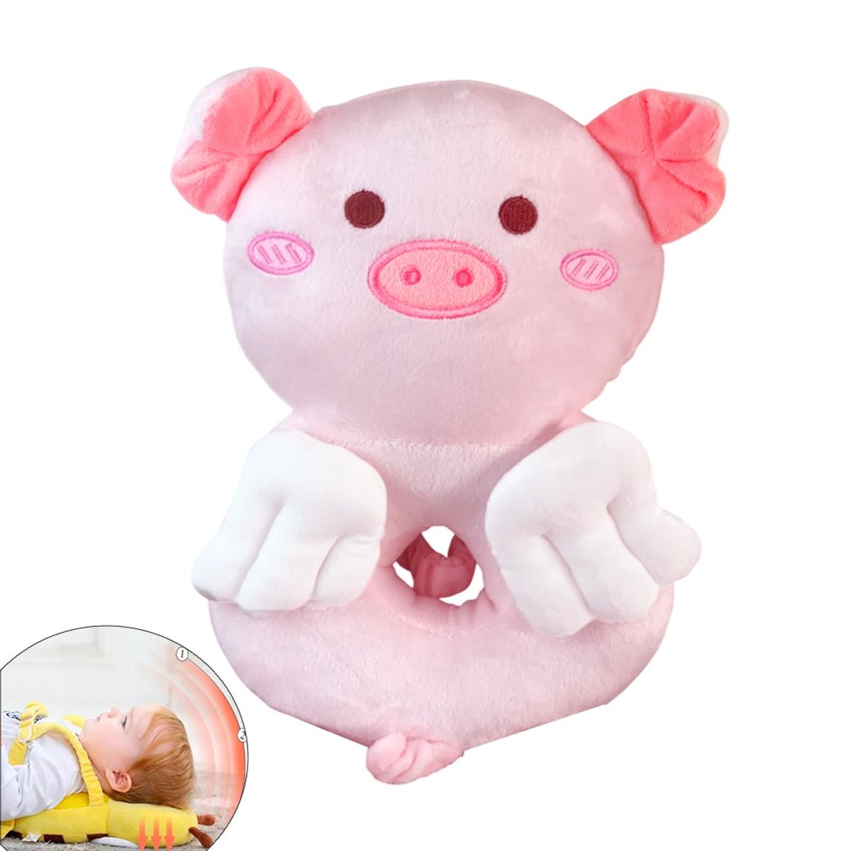 GENERICO - Protector anti caida cerdito angelito rosado para bebe
