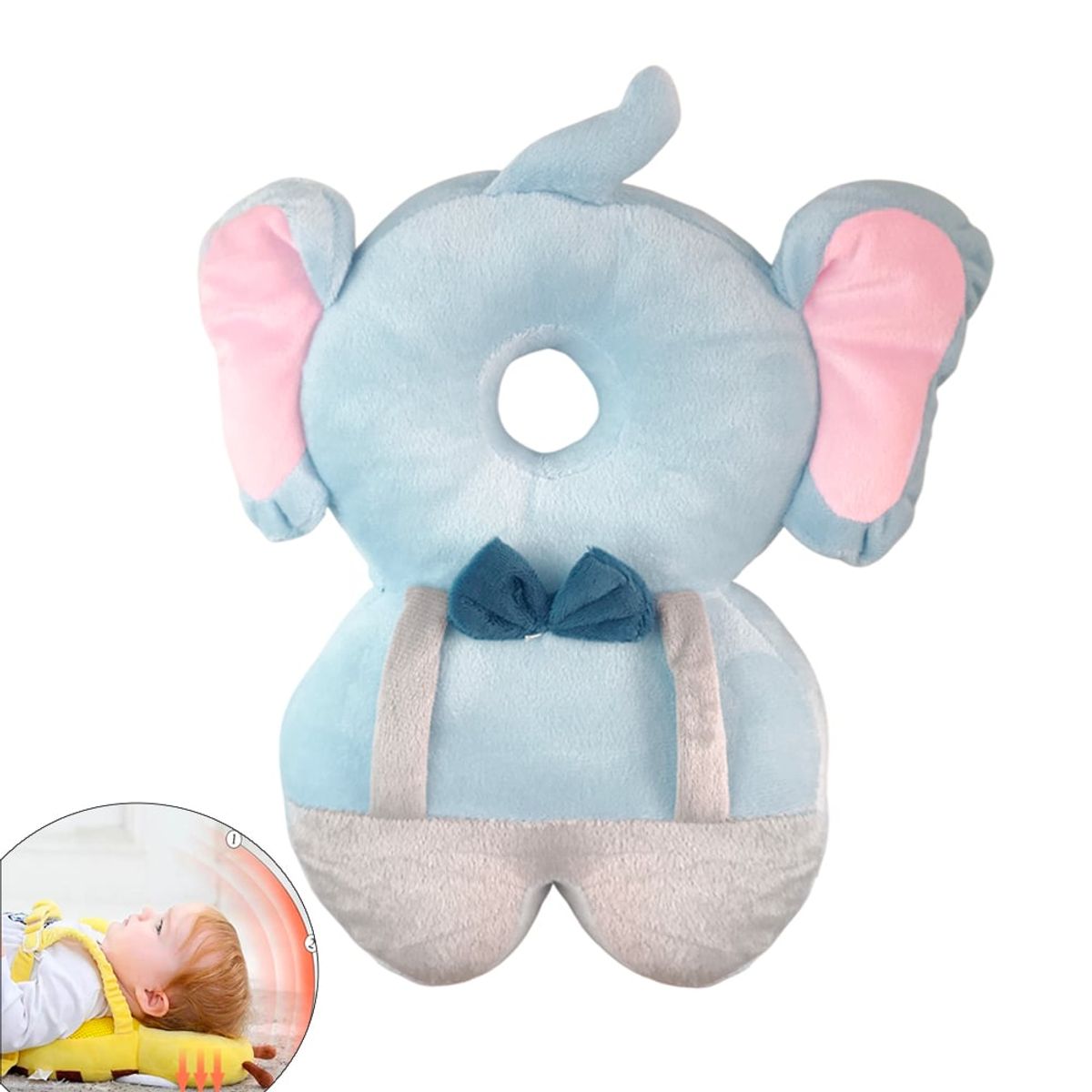 GENERICO - Protector anti caida elefante celeste para bebe