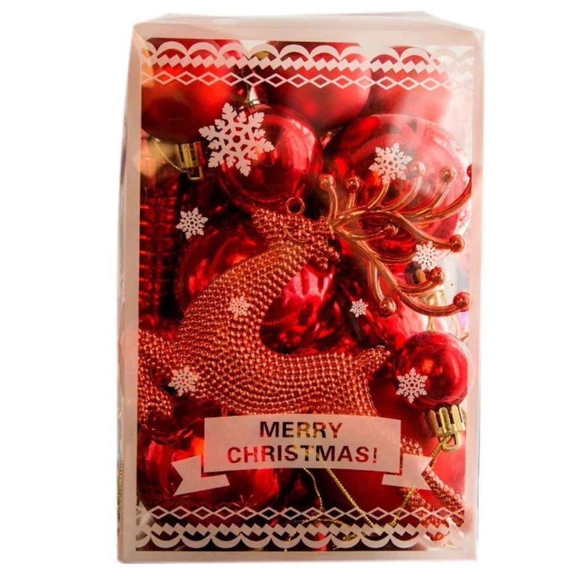 GENERICO - Adornos navideños para el árbol de navidad 30 Piezas ROJO