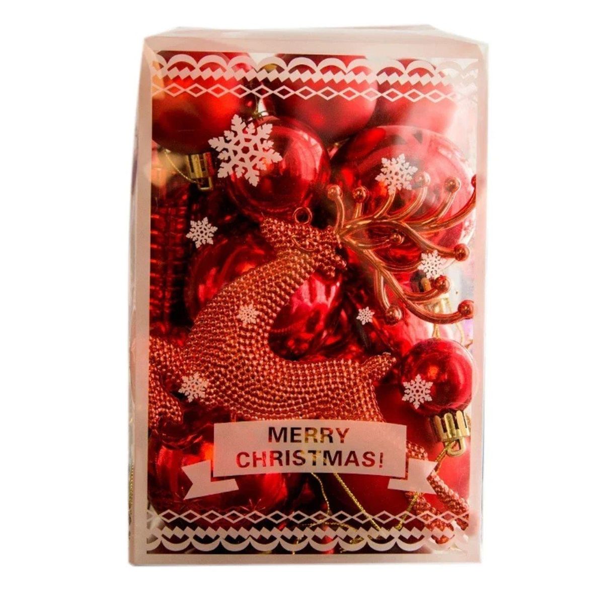 GENERICO - Adornos navideños para el árbol de navidad 30 Piezas ROJO