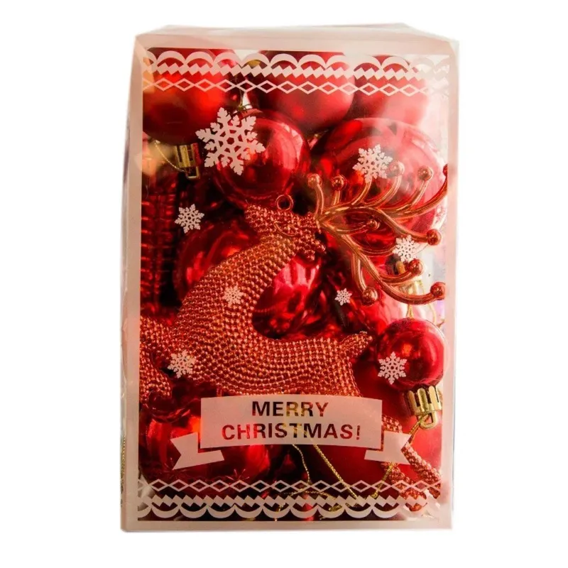 GENERICO - Adornos navideños para el árbol de navidad 30 Piezas ROJO