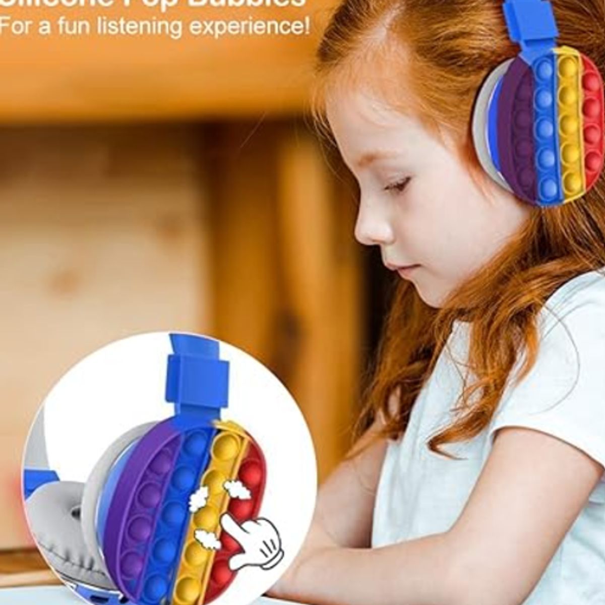 GENERICO - Audífono Bluetooth Pop it KAWAII Azul