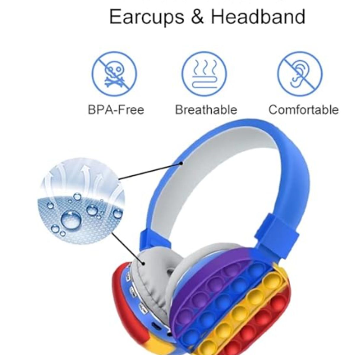 GENERICO - Audífono Bluetooth Pop it KAWAII Azul