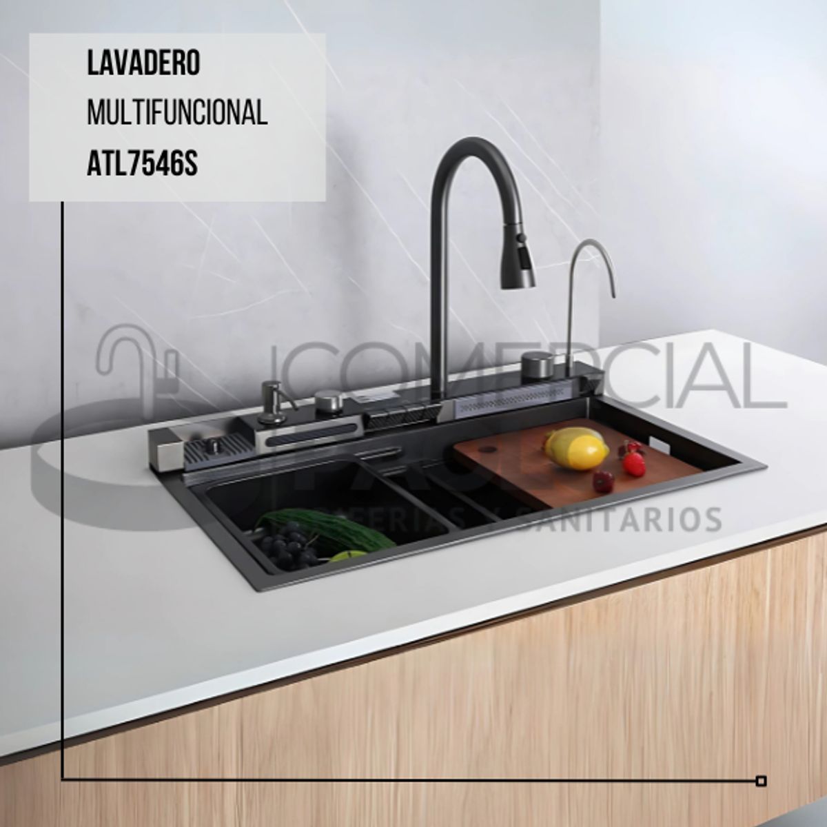 FRATELLI - LAVADERO DE COCINA MULTINACIONAL DIGITALL 5 TECLAS