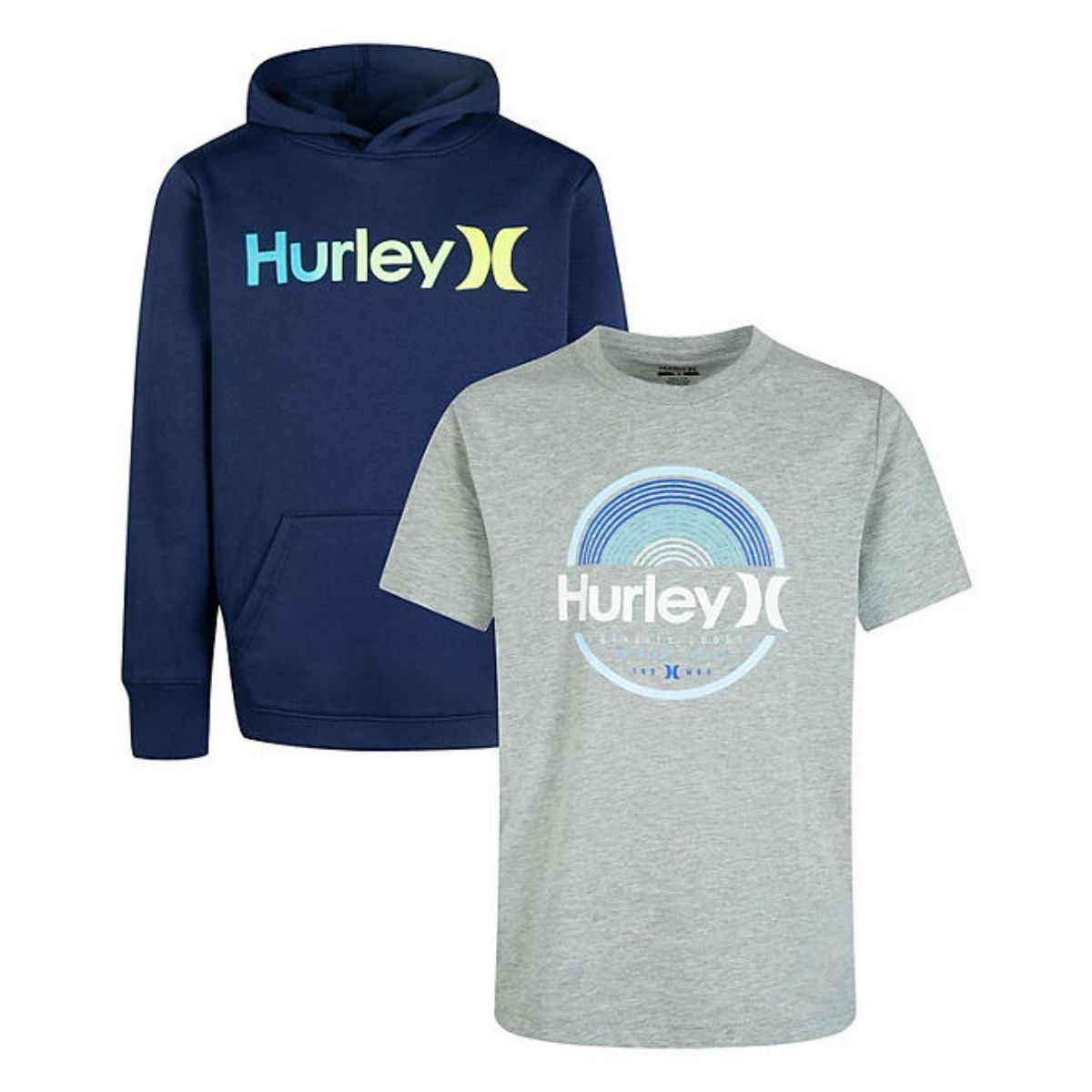 HURLEY - Set Polo y Sudadera con capucha Hurley para niños Azul marino/Gris