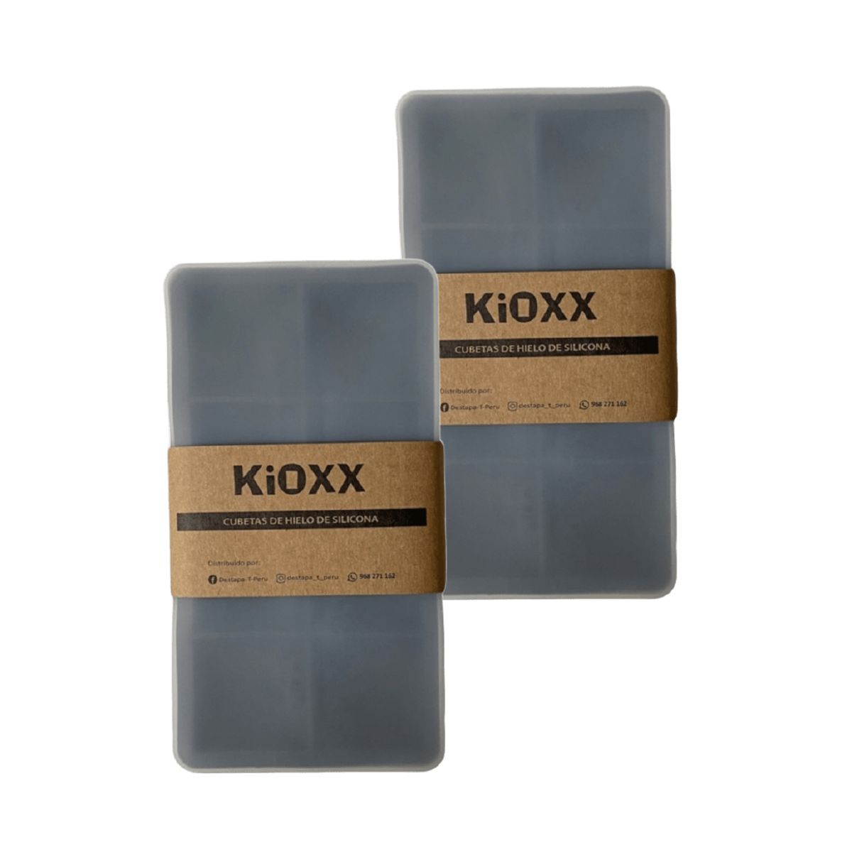 KIOXX - Set de 2 Cubetas de Silicona 8 Cavidades KiOXX Negra