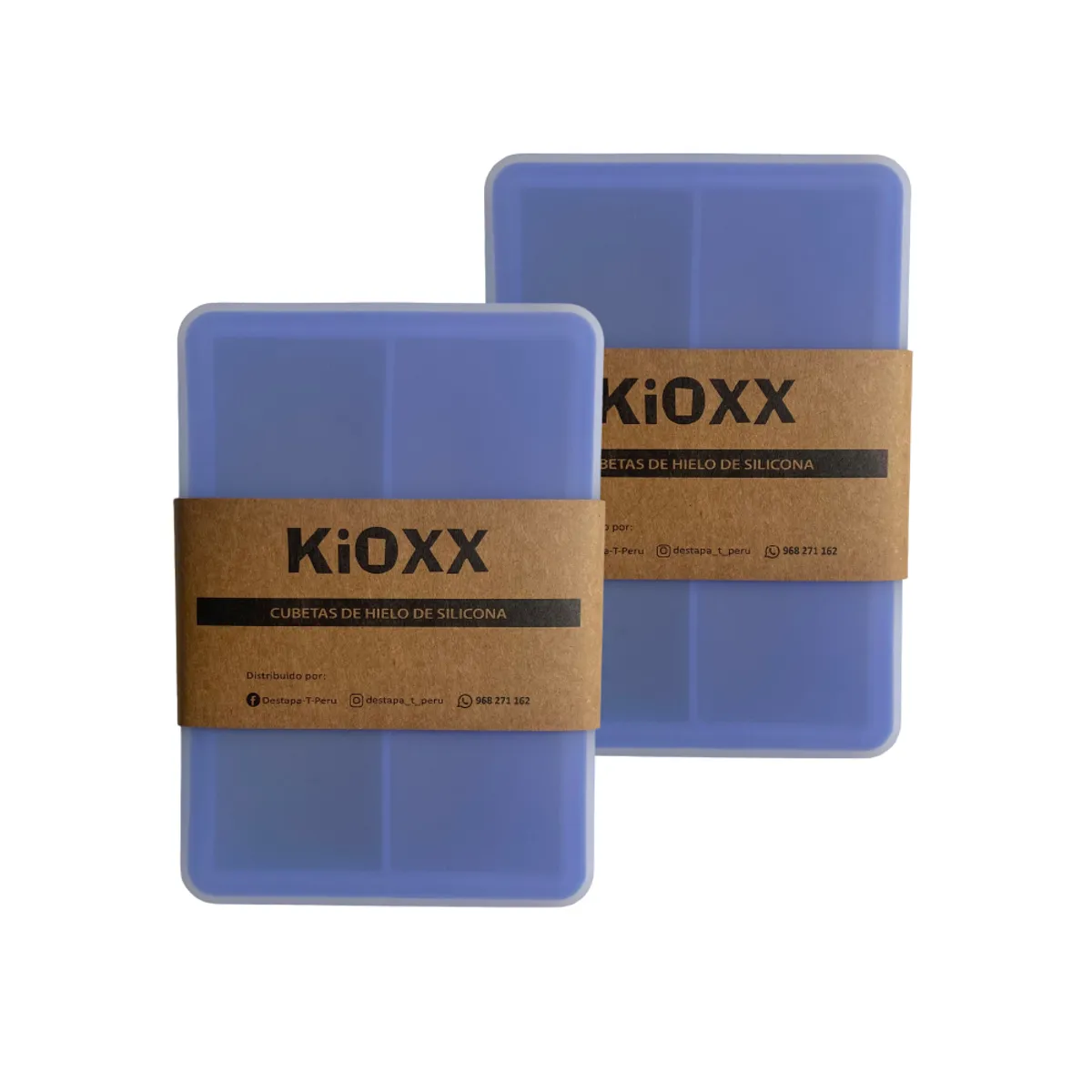 KIOXX - Set de 2 Cubetas de Silicona 6 Cavidades KiOXX Azul