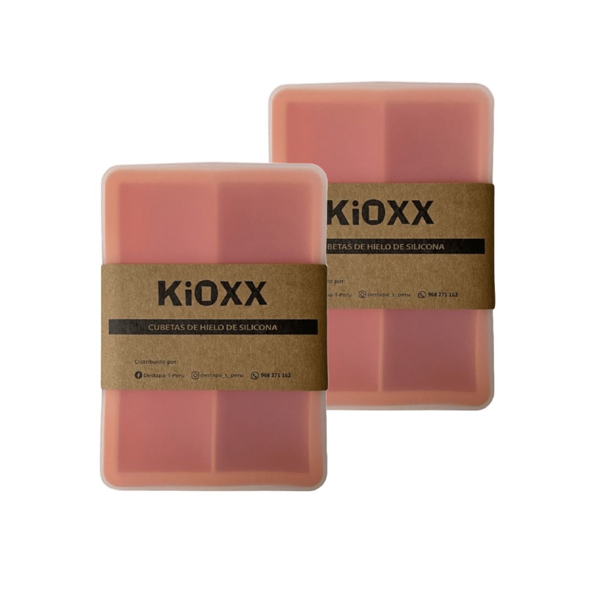 KIOXX - Set de 2 Cubetas de Silicona 6 Cavidades KiOXX Naranja